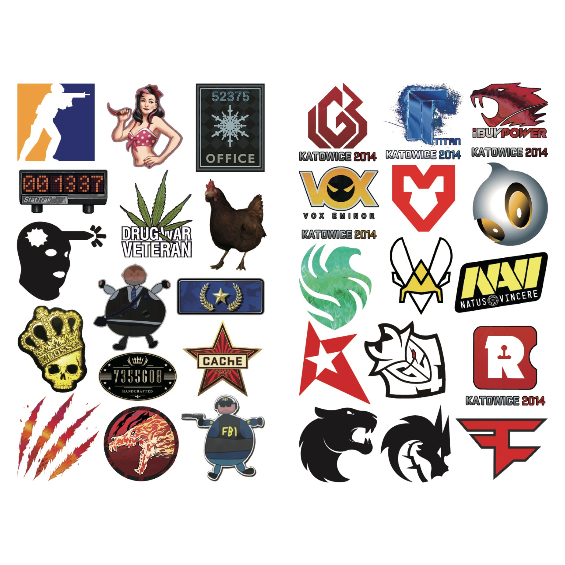 30 PCS Temporary Tattoos Stickers